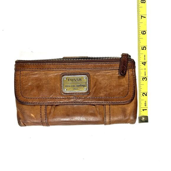 Fossil Long Live Vintage 1954 Wallet Womens Brown Leather - Picture 9 of 10